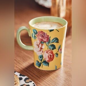 NEW Anthropologie Maeve Chintzware Stoneware Mug Yellow